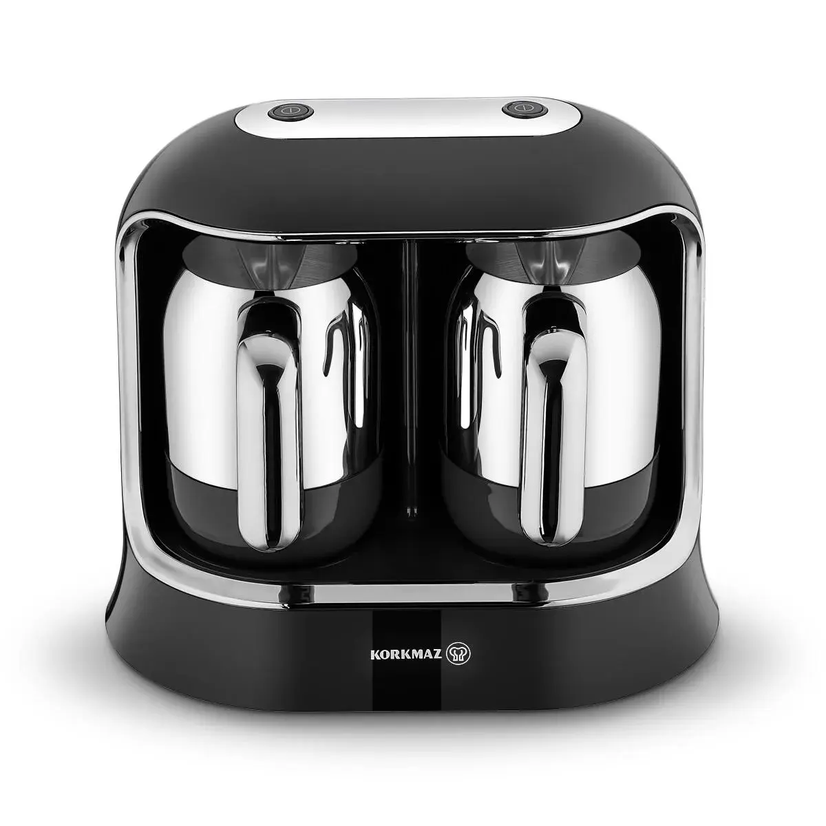 KORKMAZ A861-01 KAHVEKOLİK TWİN KAHVE MAK.SİYAH/KROM