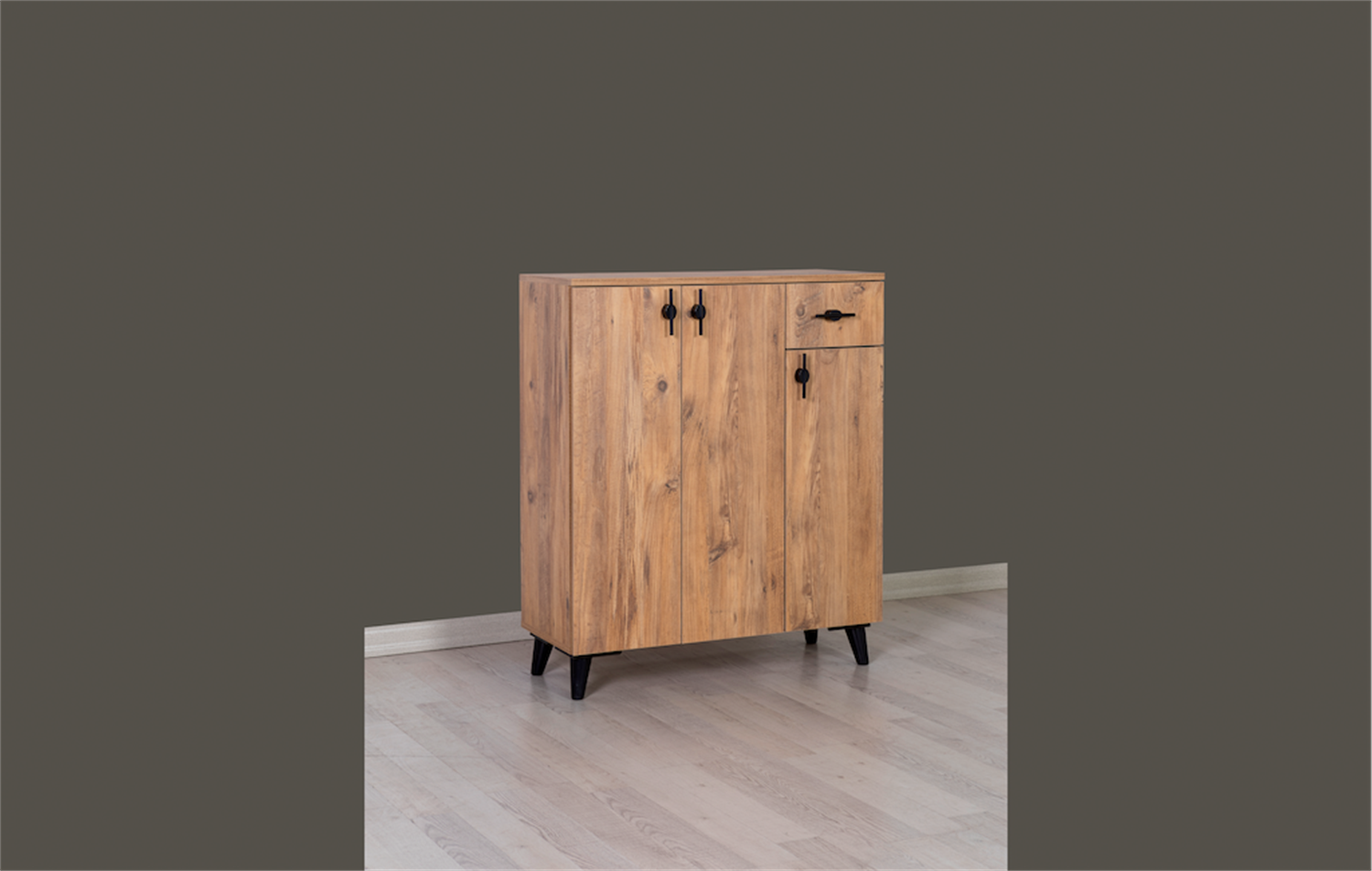 Kzn Halley Km.16.161 3 Kapaklı Çekmeceli Ayakkabılık-Atlantik Çam