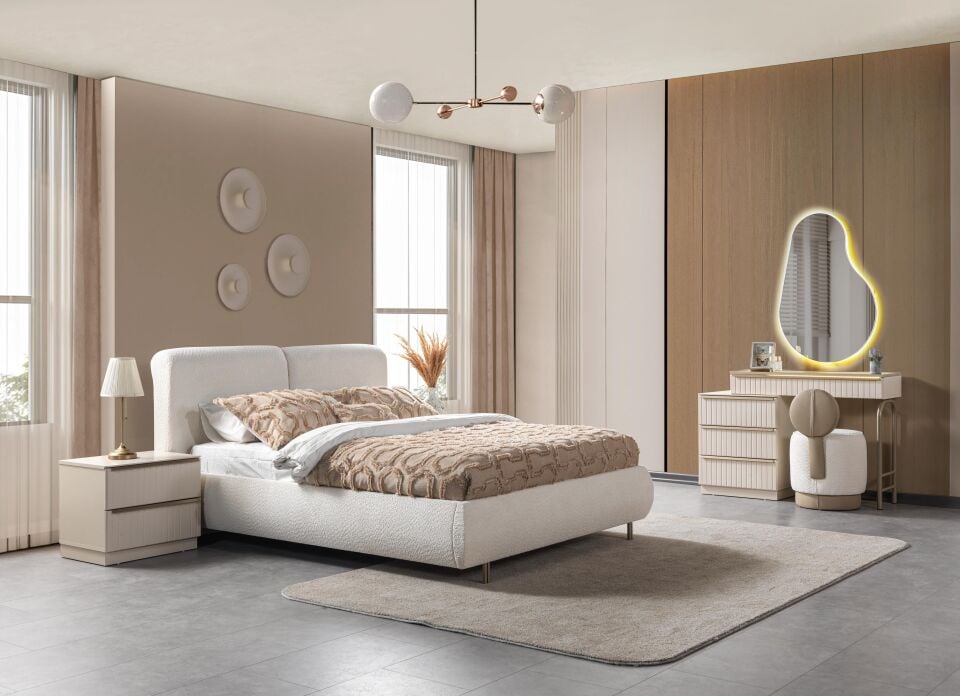 MODASEL ÇİZGİ YATAK ODASI TAKIMI-BAZALI