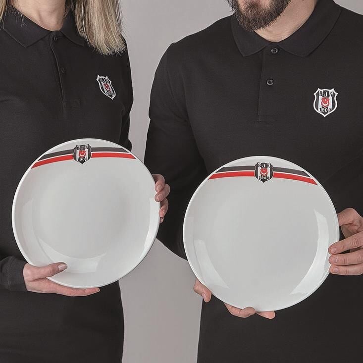 Neva N3431 Beşiktaş Çizgili 2'li Pasta Tabağı