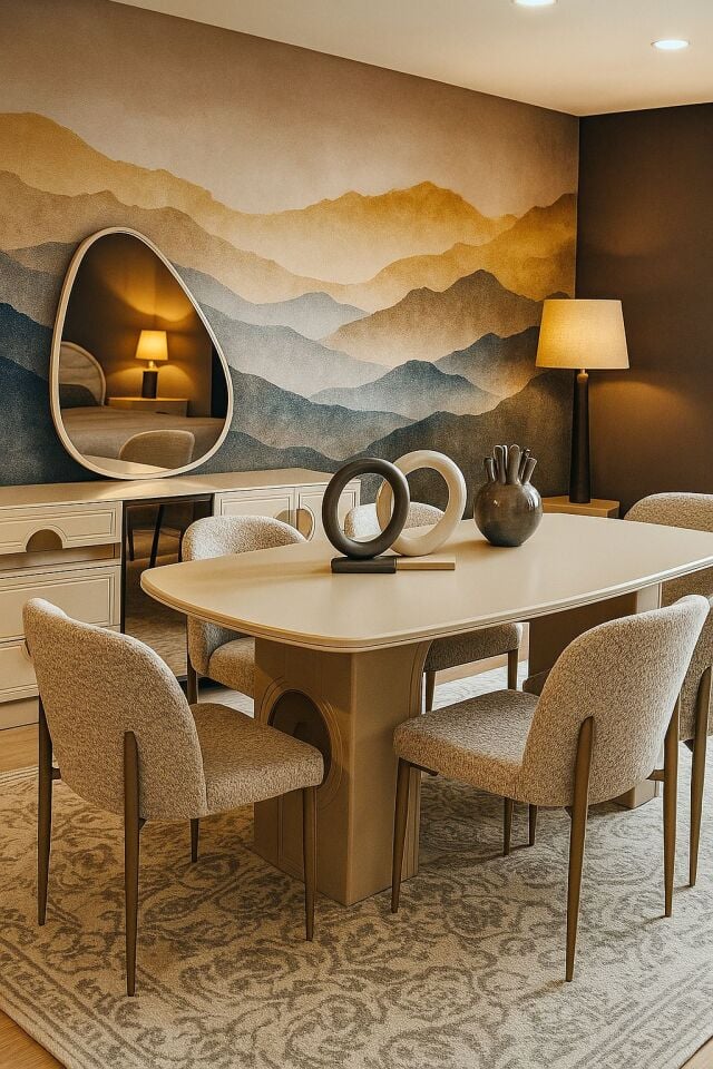 TEZCANLAR FLORYA YEMEK ODASI TAKIMI(KONSOL+MASA+6 AD.SAND)