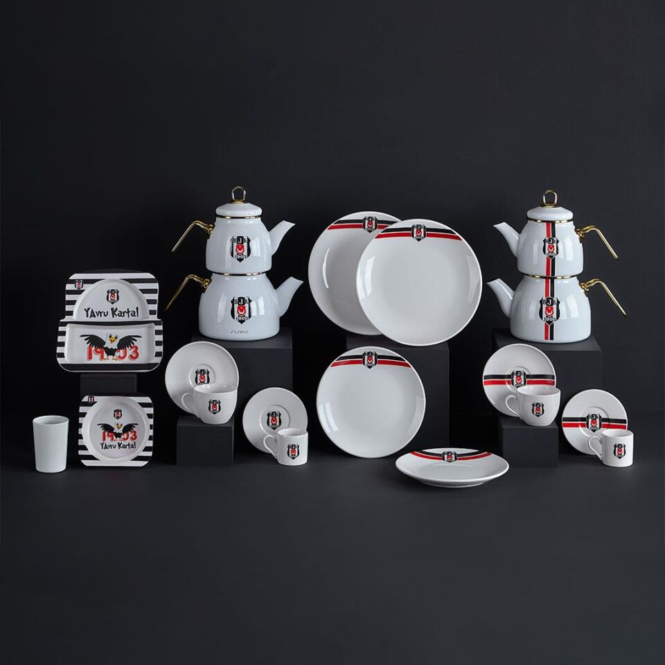 Neva N3422 Beşiktaş Klasik Logo 2'Li Kahve Fincan Takımı