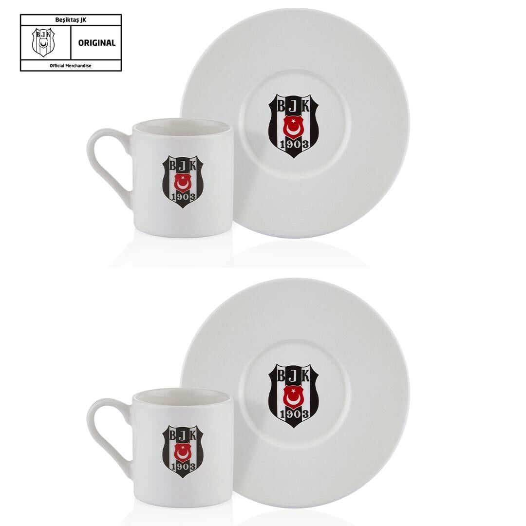 Neva N3422 Beşiktaş Klasik Logo 2'Li Kahve Fincan Takımı