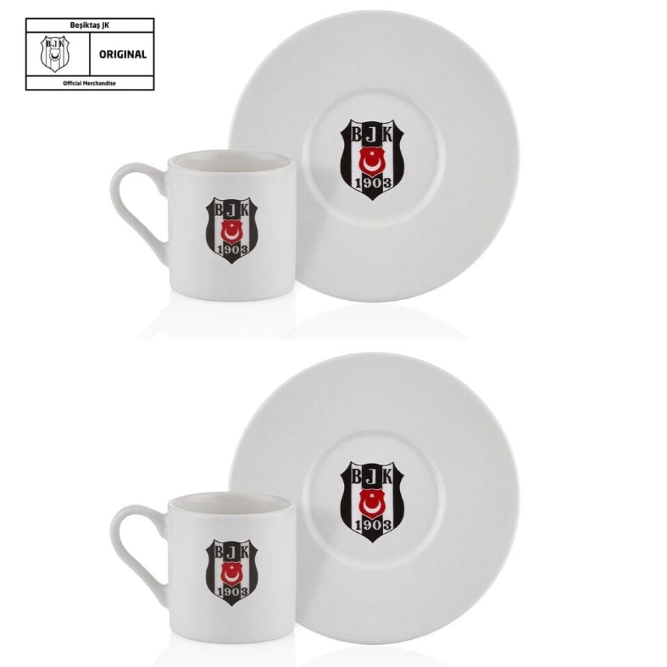 Neva N3422 Beşiktaş Klasik Logo 2'Li Kahve Fincan Takımı