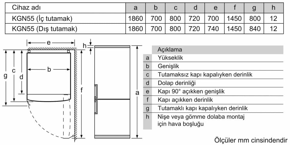 Profilo BD3055WECN Kombi Buzdolabı