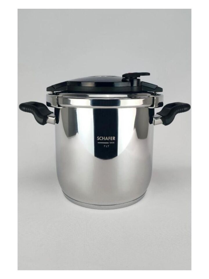 Schafer Cooky Düdüklü Tencere Seti 7 Lt. - Siyah/Rosegold