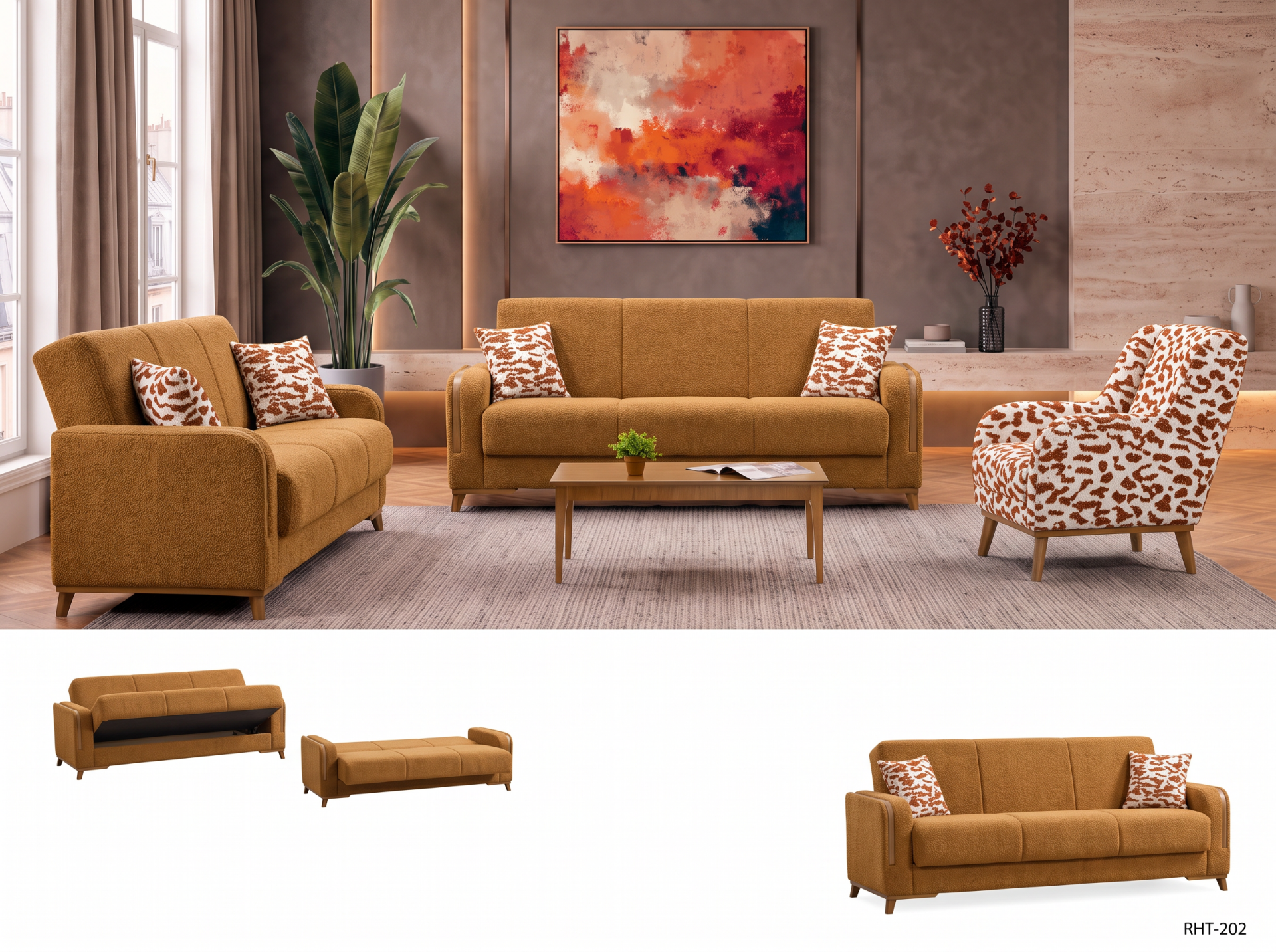 RAHAT CALİENTE 3+3+1 KOLTUK TAKIMI RHT-202