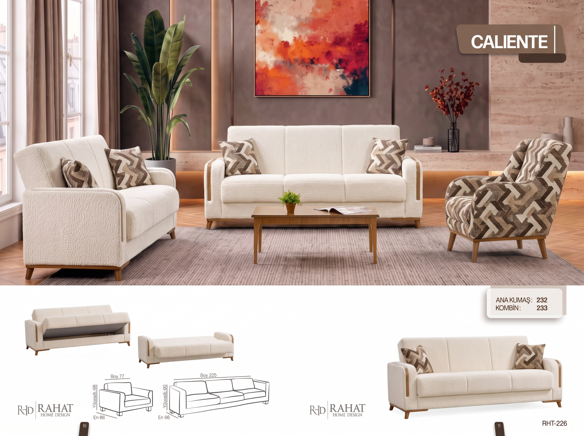 RAHAT CALİENTE 3+3+1 KOLTUK TAKIMI RHT-226
