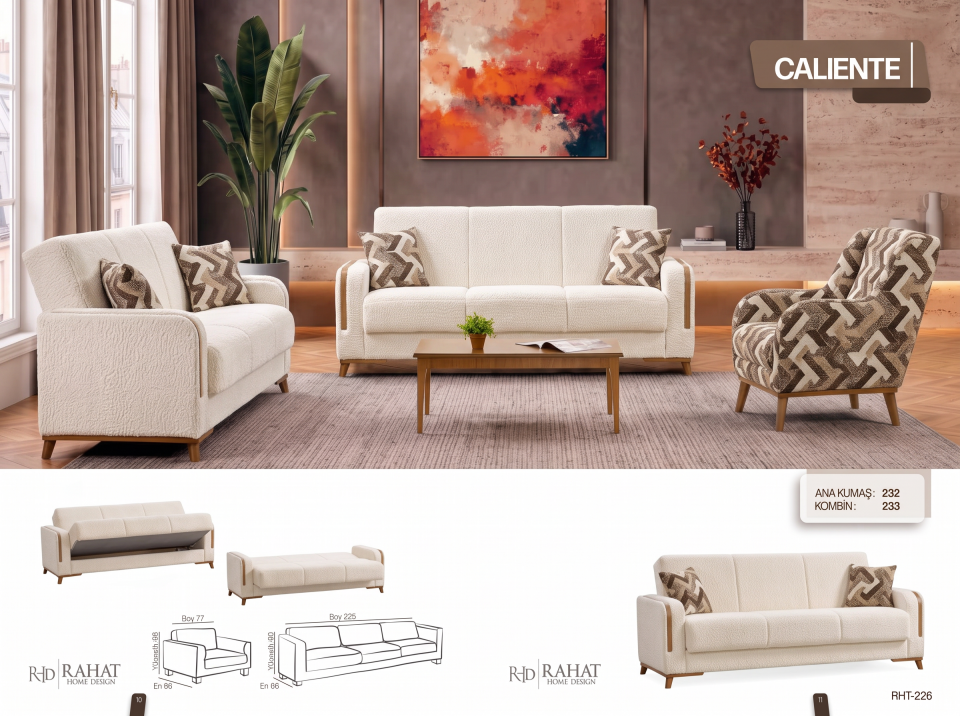 RAHAT CALİENTE 3+3+1 KOLTUK TAKIMI RHT-226