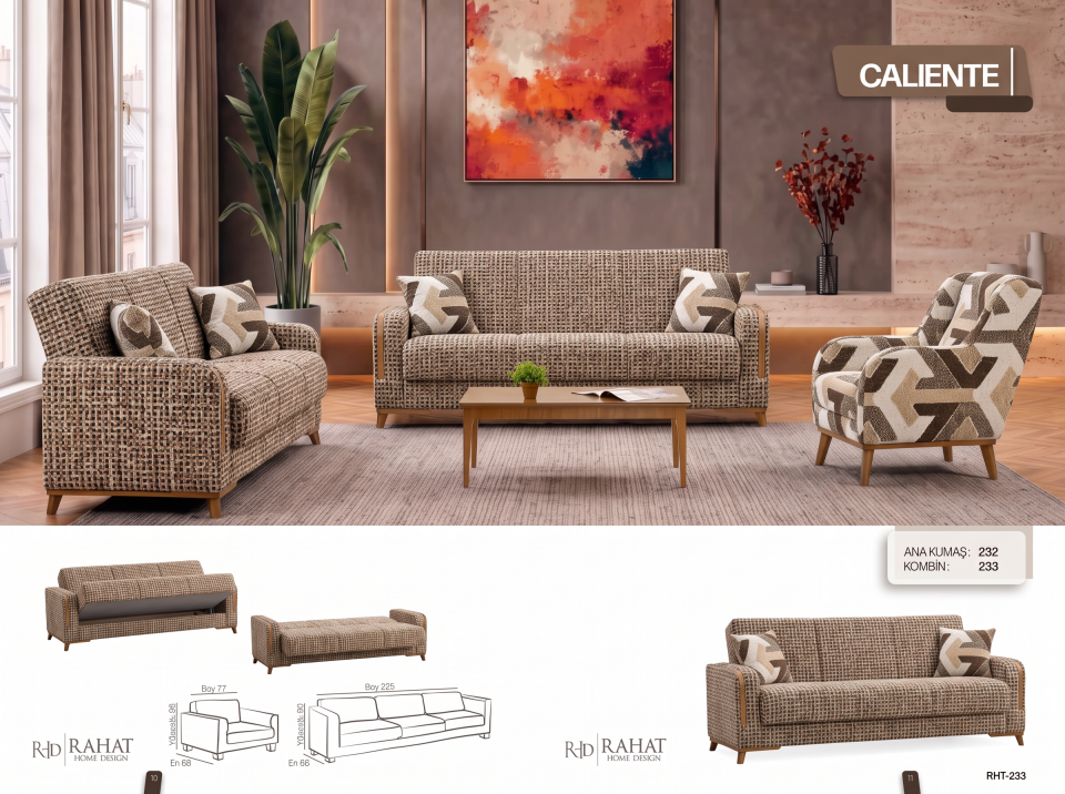 RAHAT CALİENTE 3+3+1 KOLTUK TAKIMI RHT-233