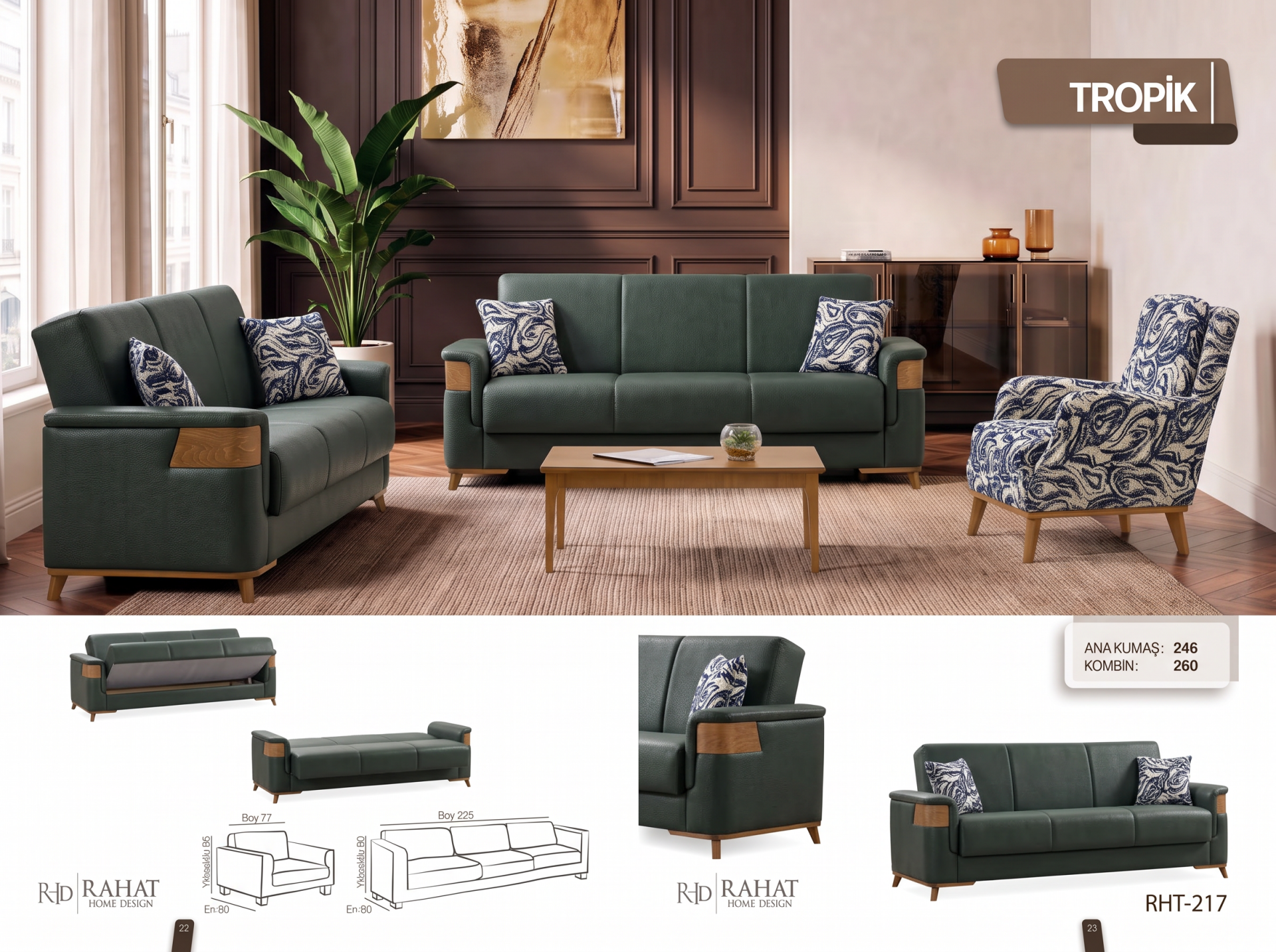 RAHAT TROPİK 3+3+1 KOLTUK TAKIMI RHT-217