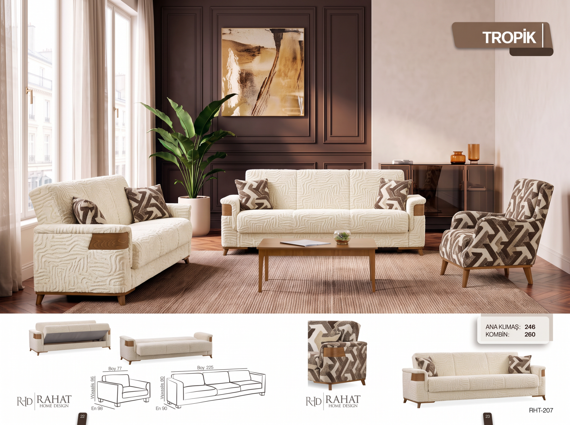 RAHAT TROPİK 3+3+1 KOLTUK TAKIMI RHT-207