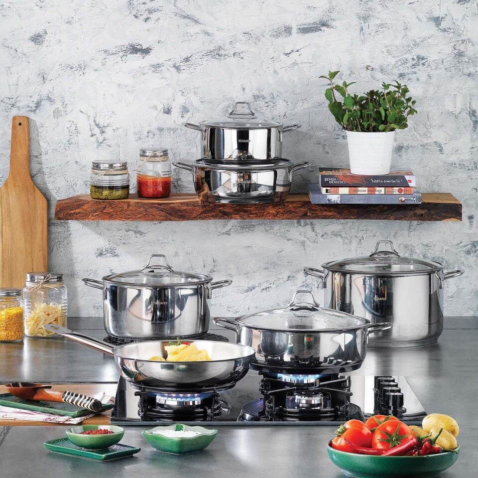 Schafer Held Çelik Basık Tencere - 24 Cm - 2 Parça - Inox