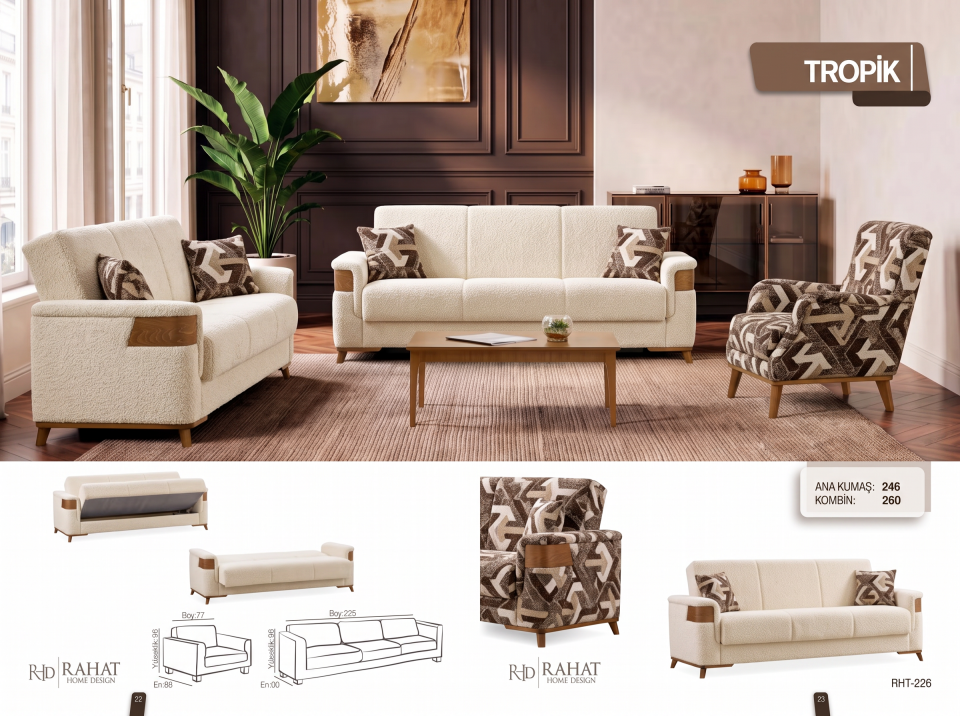RAHAT TROPİK 3+3+1 KOLTUK TAKIMI RHT-226