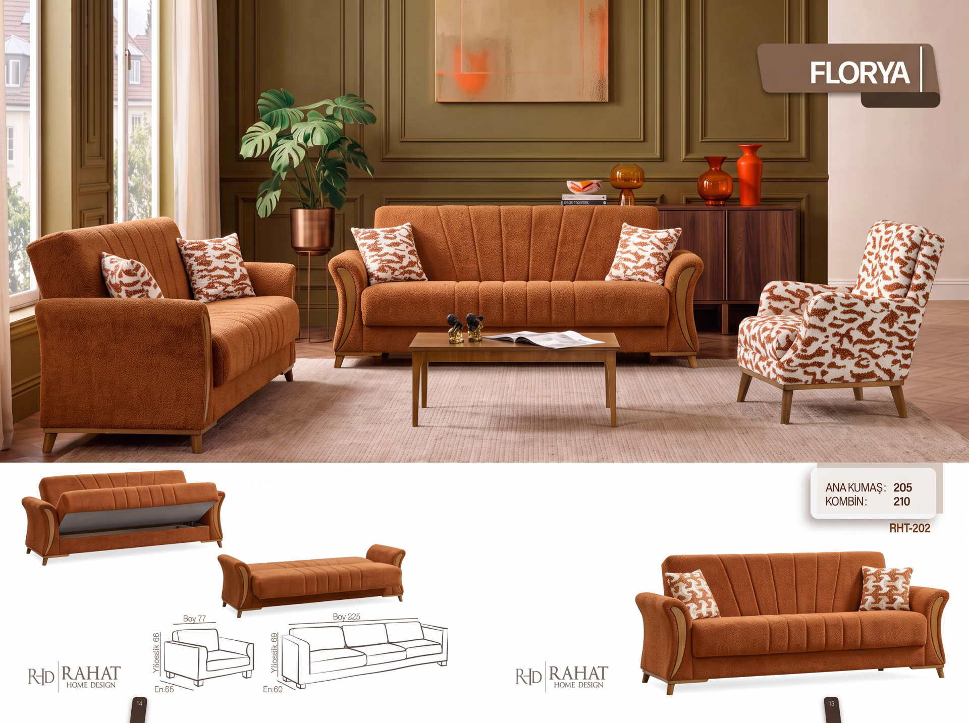 RAHAT FLORYA 3+3+1 KOLTUK TAKIMI RHT-202