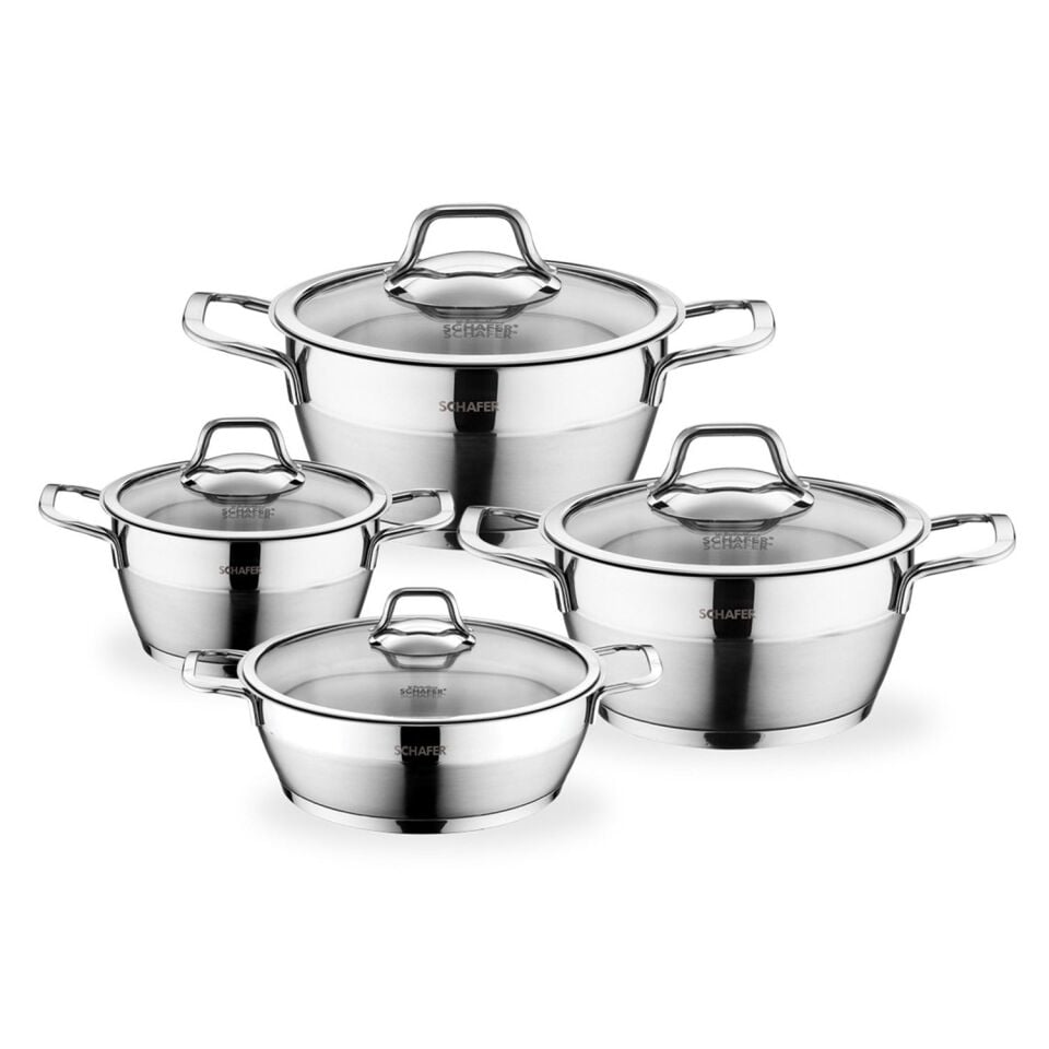 Schafer Vals Çelik Tencere Seti -8 Prç.-İnox