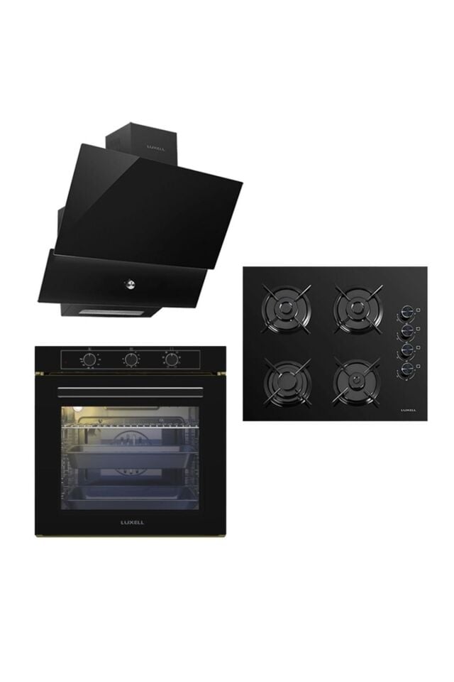 LUXELL SÜPER KRİSTAL ANKASTRE SET SİYAH (DA88-OC88-A68-SF3 MT-LUX PRO 8+1)