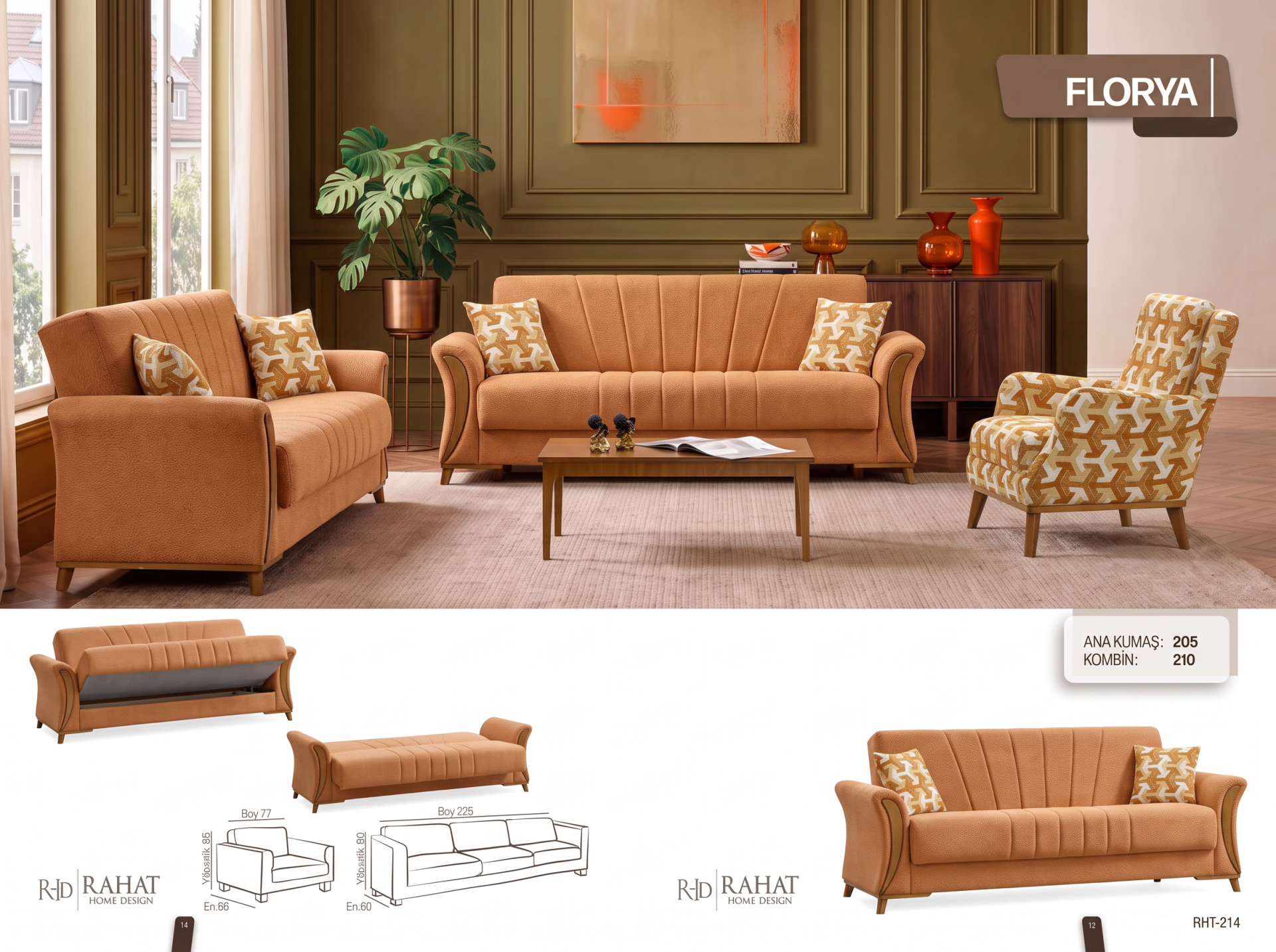RAHAT FLORYA 3+3+1 KOLTUK TAKIMI RHT-214