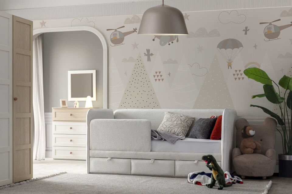 SEVEN DÜNYA DÖŞEMELİ TODDLER 90*190 KARYOLA-COCO 01 A.KREM
