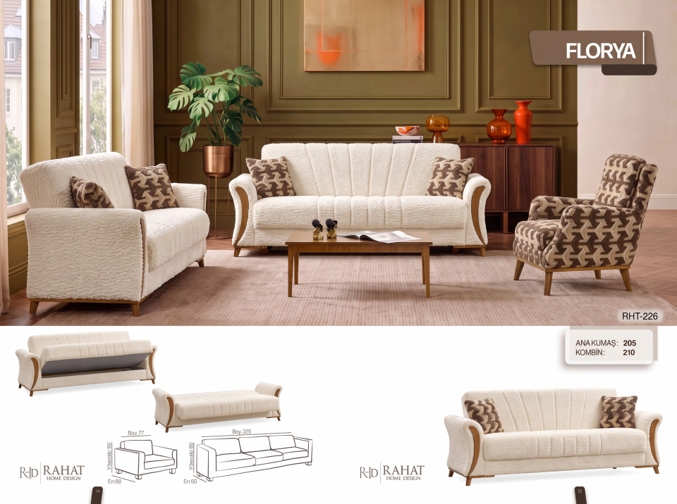 RAHAT FLORYA 3+3+1 KOLTUK TAKIMI RHT-226