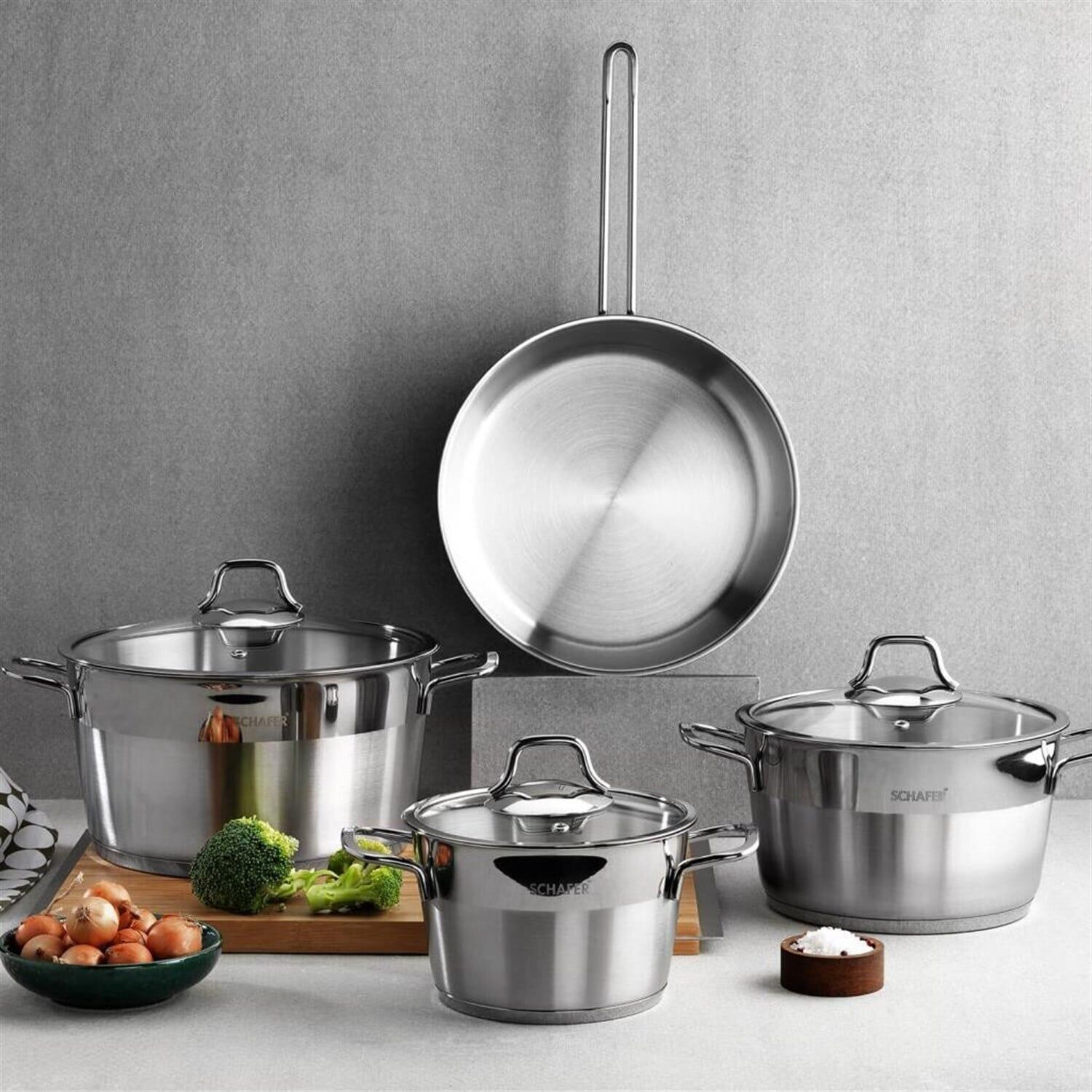 Schafer Vals Çelik Tencere Seti -7 Prç.-Inox