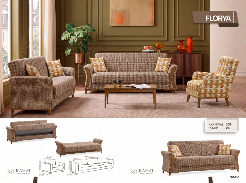 RAHAT FLORYA 3+3+1 KOLTUK TAKIMI RHT-233