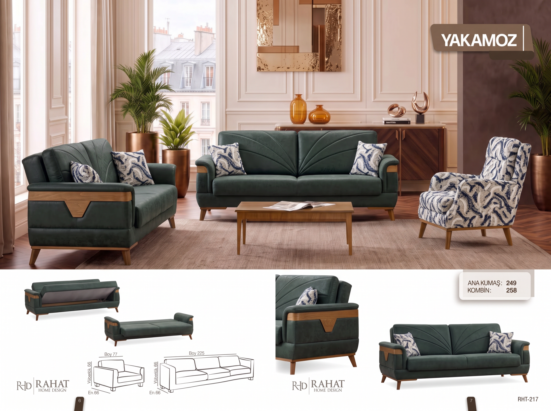RAHAT YAKAMOZ 3+3+1 KOLTUK TAKIMI RHT-217