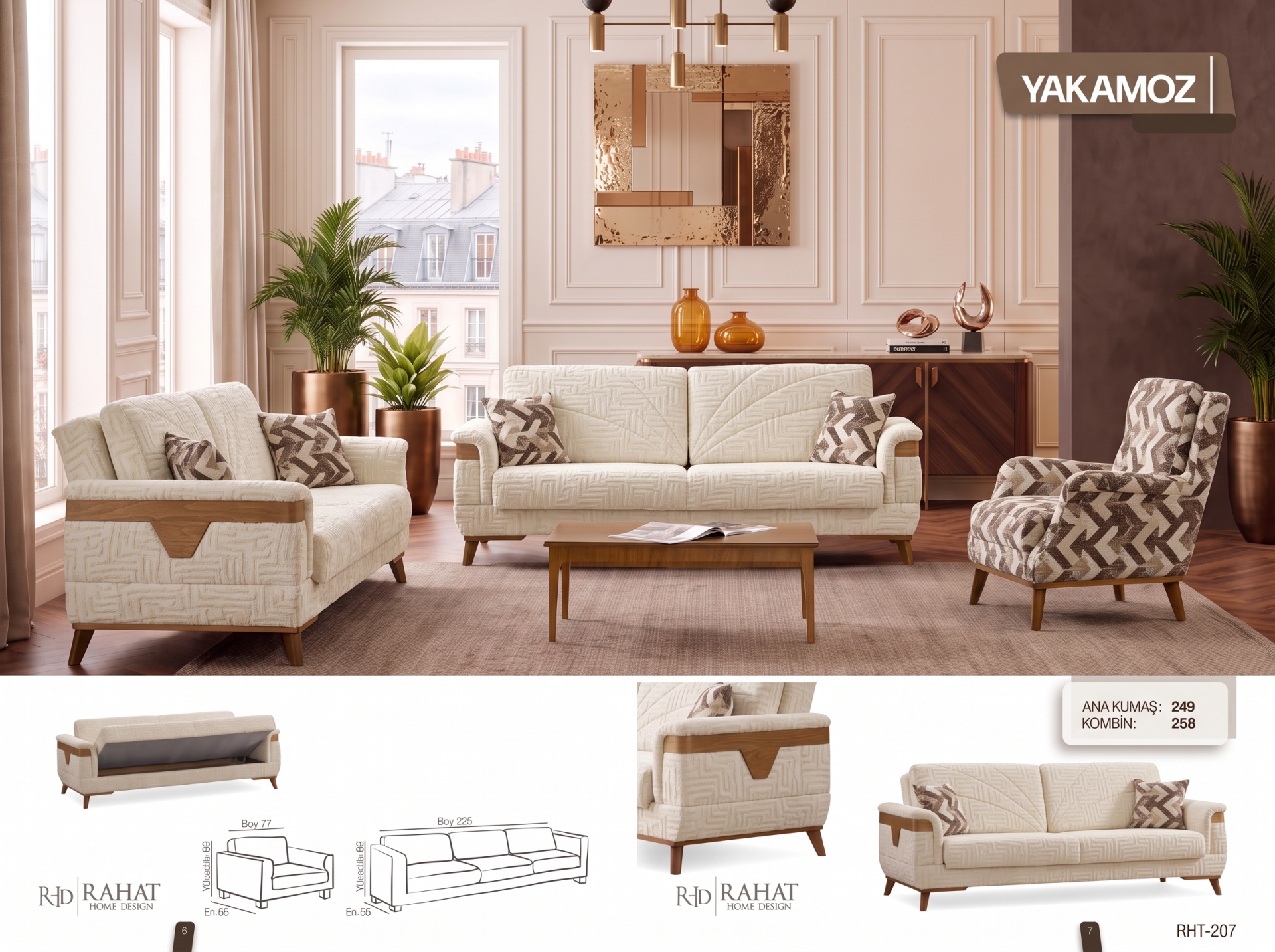 RAHAT YAKAMOZ 3+3+1 KOLTUK TAKIMI RHT-207