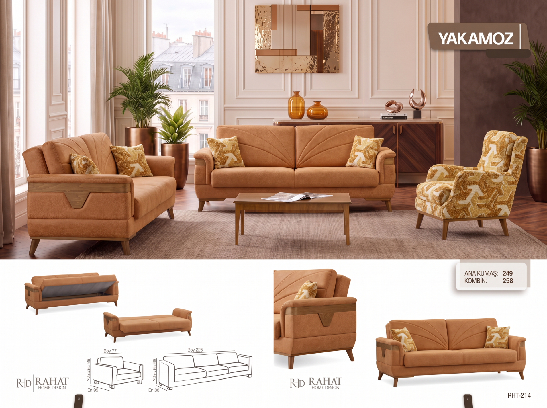 RAHAT YAKAMOZ 3+3+1 KOLTUK TAKIMI RHT-214