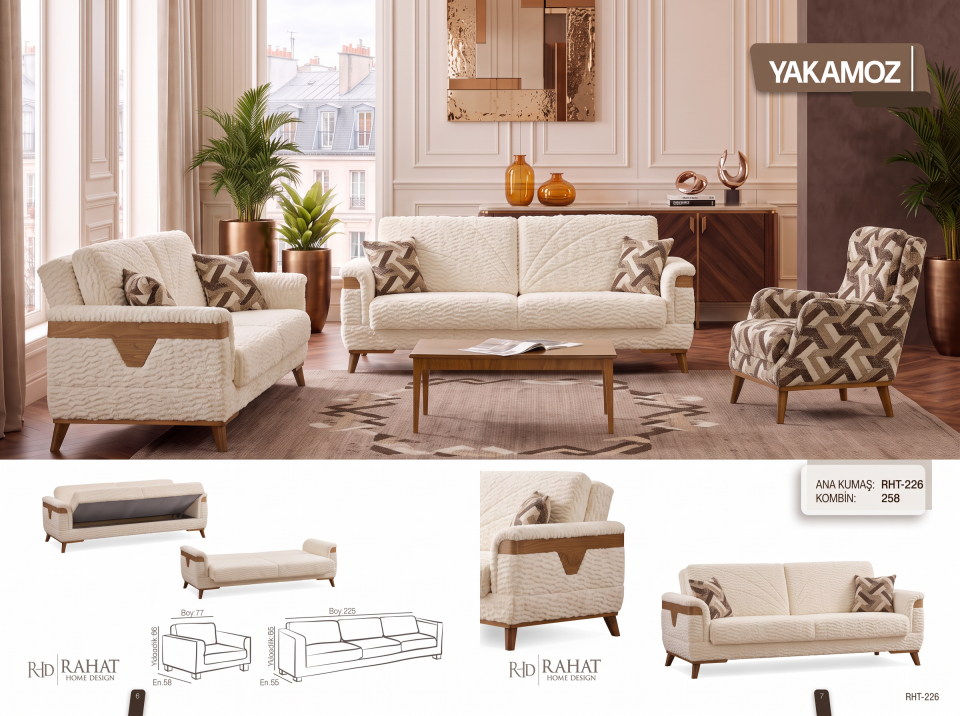 RAHAT YAKAMOZ 3+3+1 KOLTUK TAKIMI RHT-226