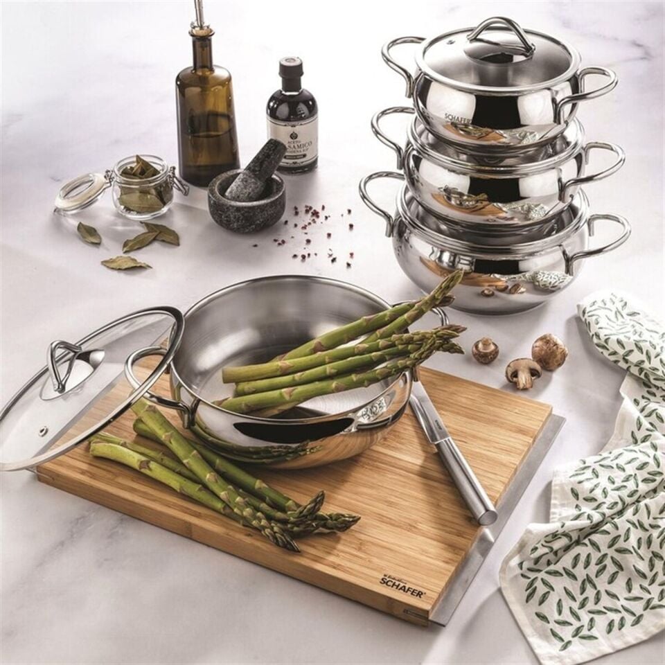 Schafer Cookhaus 8 Parça Çelik Tencere Seti-Inox