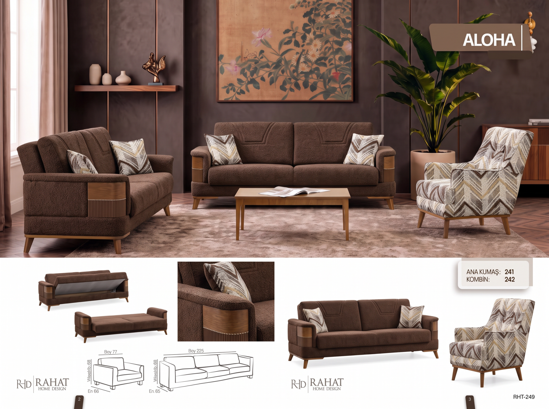 RAHAT ALOHA 3+3+1 KOLTUK TAKIMI RHT-249
