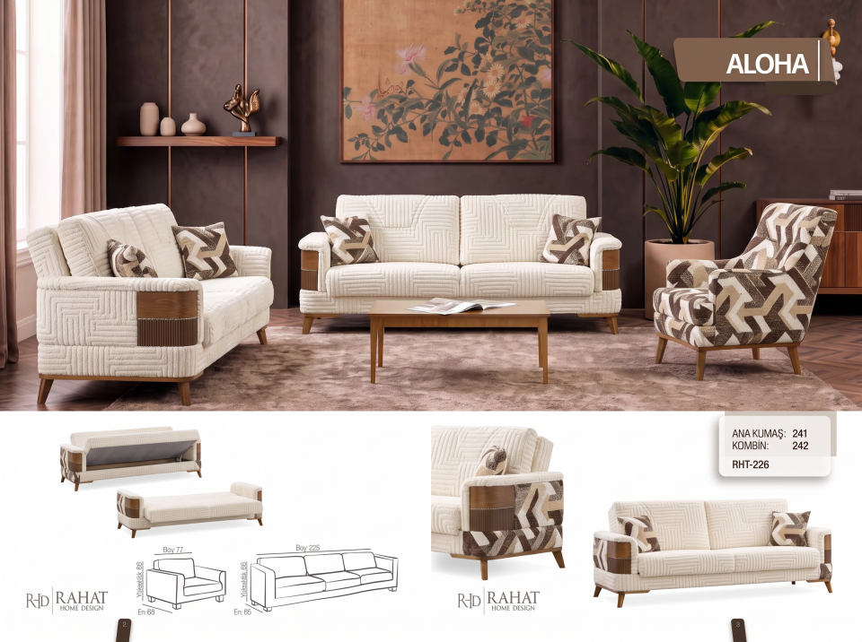 RAHAT ALOHA 3+3+1 KOLTUK TAKIMI RHT-226