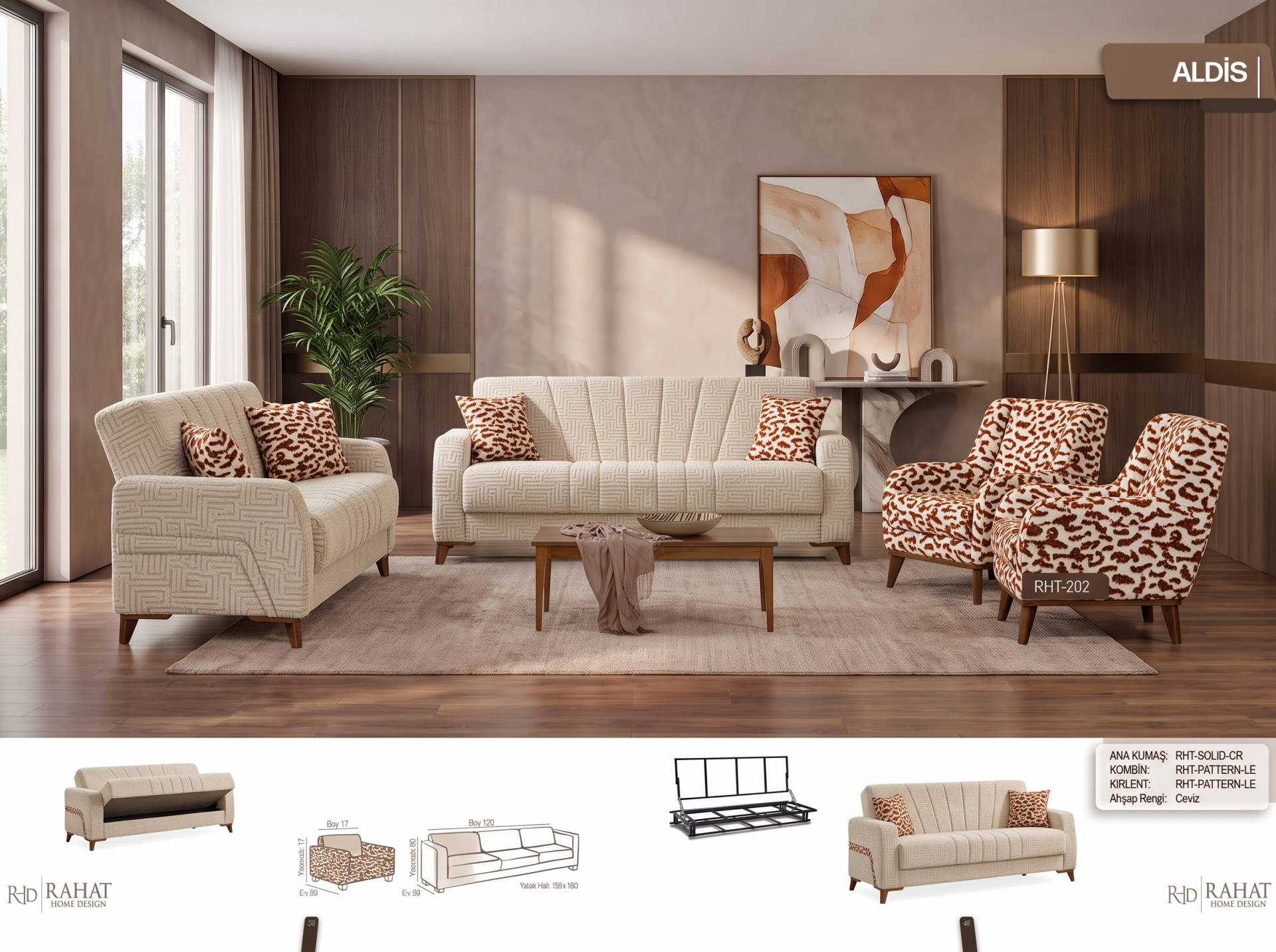 RAHAT ALDİS 3+3+1 KOLTUK TAKIMI RHT-202