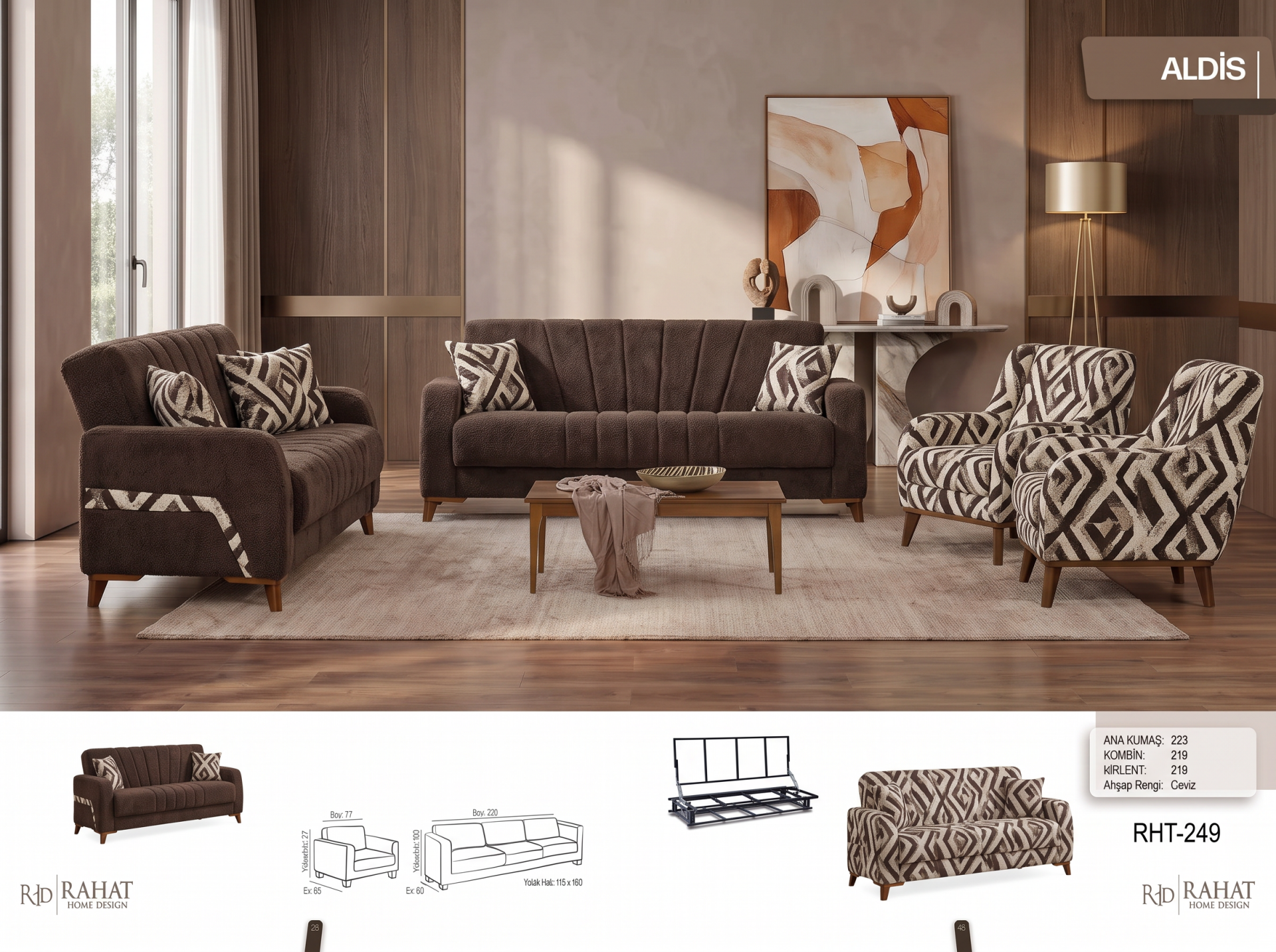 RAHAT ALDİS 3+3+1 KOLTUK TAKIMI RHT-249