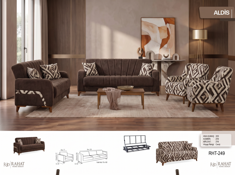 RAHAT ALDİS 3+3+1 KOLTUK TAKIMI RHT-249