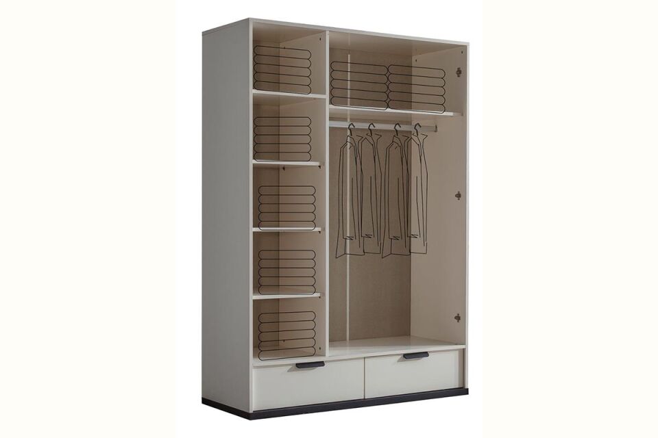 Seven Kolezyum Ay 3 Kapılı Tek Kapak Reflekte Dolap