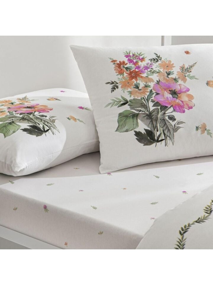 Taç 4654 Petunia Throwlu Çift Kişilik Nevresim Takımı Pembe