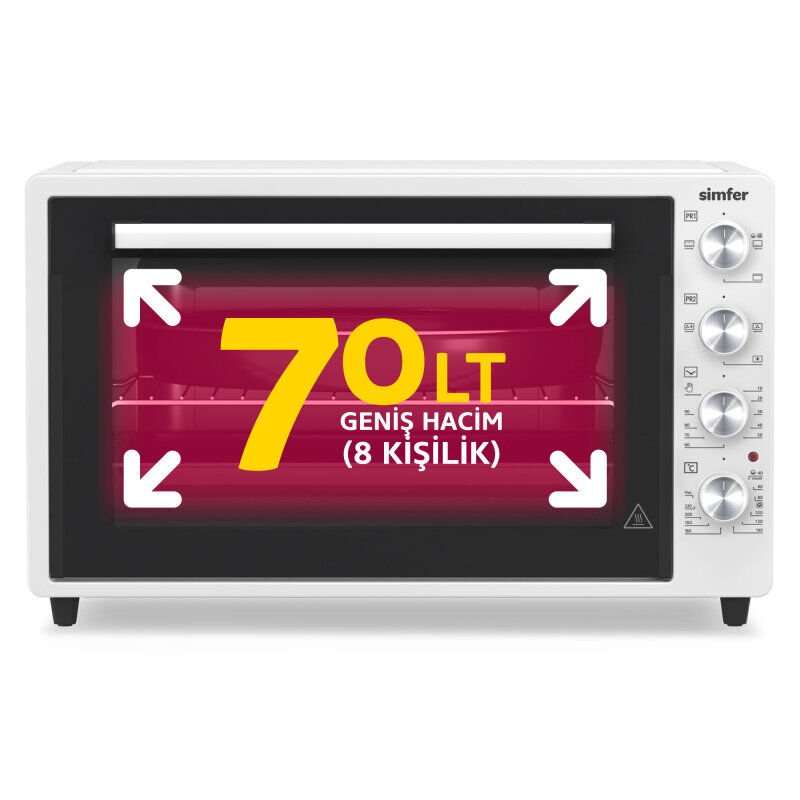 SİMFER SMF-0053 MİNİ FIRIN 7032 BEYAZ 70 LT.