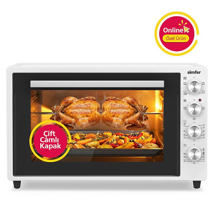 SİMFER SMF-0053 MİNİ FIRIN 7032 BEYAZ 70 LT.