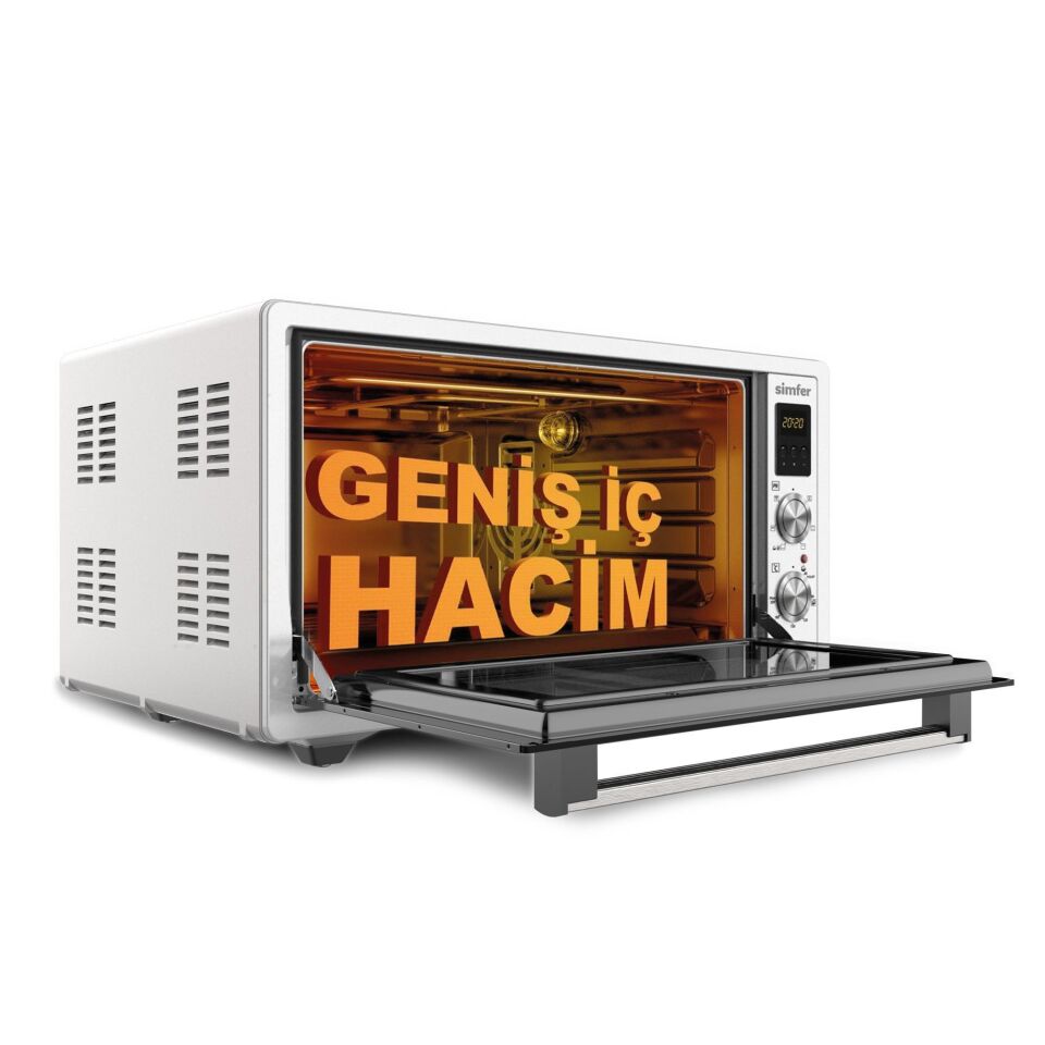 SİMFER SMF.002 M7033 TURBO 70 LT ÇİFT CAM MİDİ FIRIN INOX