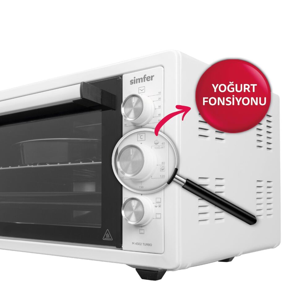 SİMFER SMF.002 M7033 TURBO 70 LT ÇİFT CAM MİDİ FIRIN INOX