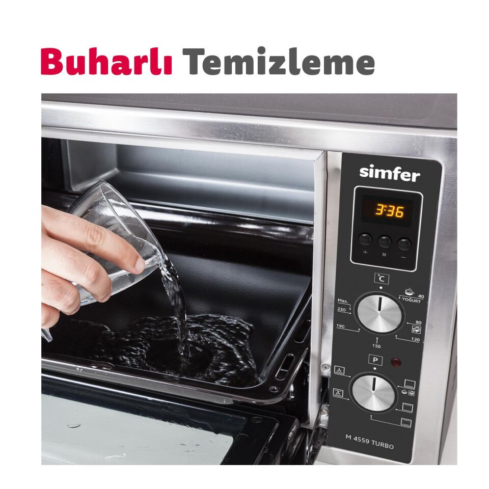 SİMFER SMF.002 M7033 TURBO 70 LT ÇİFT CAM MİDİ FIRIN INOX