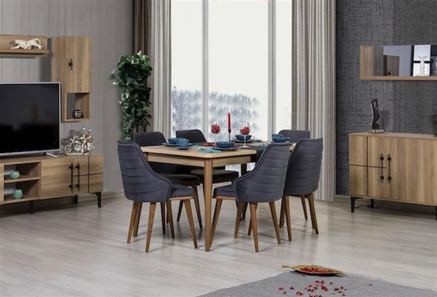 Kozan Moderna Ceviz Km 10 055 Açılır Masa Ceviz