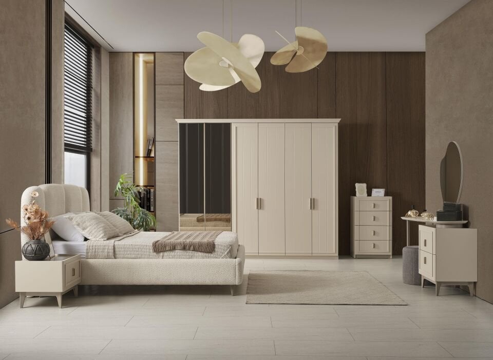 BİGE ANKA 6 KAPILI YATAK ODASI TAKIMI-BAZALI