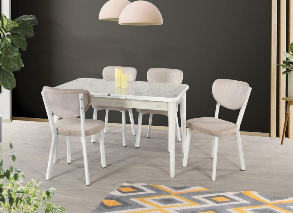 SERMO KELEBEK 80*130 MASA TAKIMI-BEYAZ