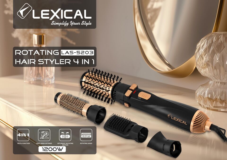 LEXICAL LAS-5203 4'Ü 1 ARADA DÖNEN SAÇ ŞEKİLLENDİRME SETİ 1200W