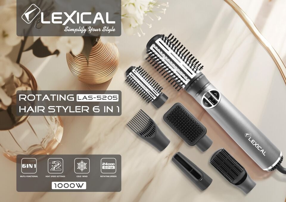 LEXICAL LAS-5205  6'SI 1 ARADA SAÇ ŞEKİLLENDİRME SETİ 1000W
