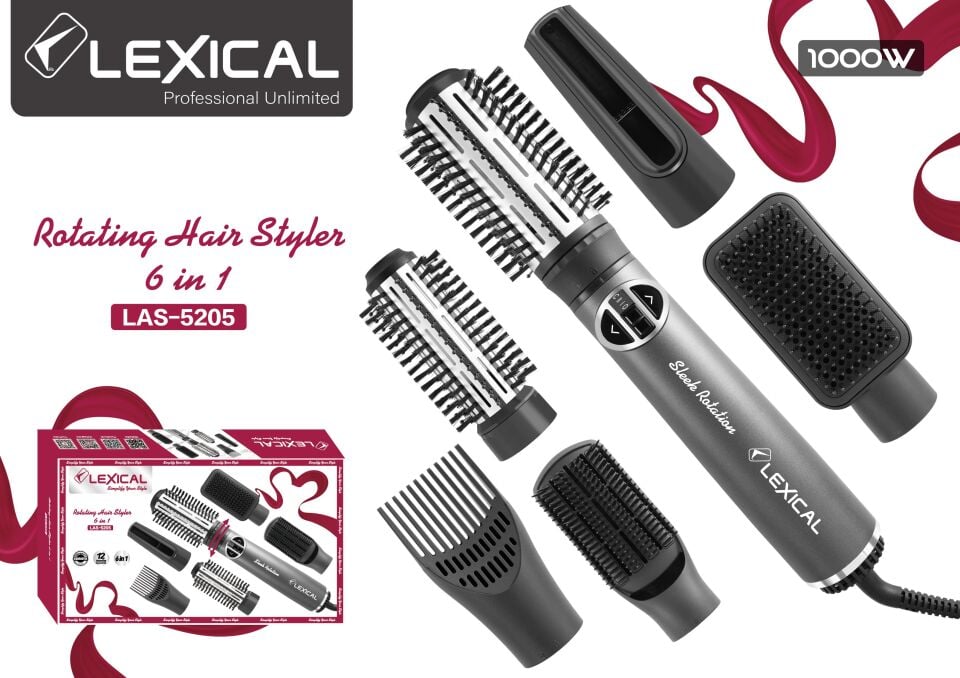 LEXICAL LAS-5205  6'SI 1 ARADA SAÇ ŞEKİLLENDİRME SETİ 1000W