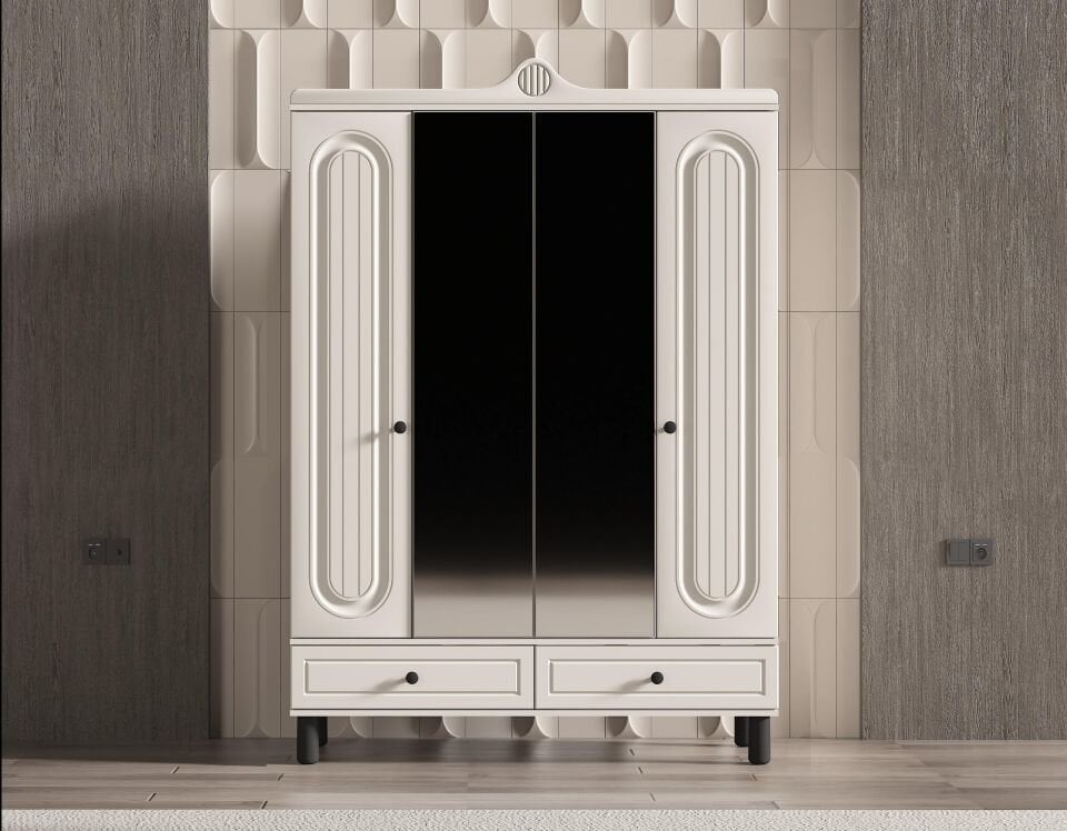 GÜNDAYS DURU BEYAZ 4 KAPILI DOLAP